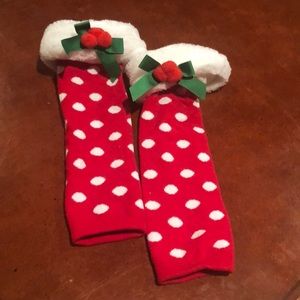 Santa Christmas baby leg warmers (up to 24 months)